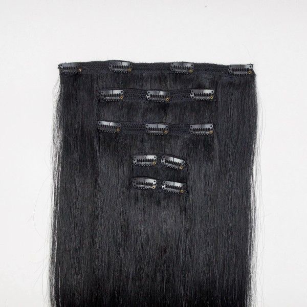 NV Clip In 5 Pcs Hair Extensions 50-52cm Dark Night image